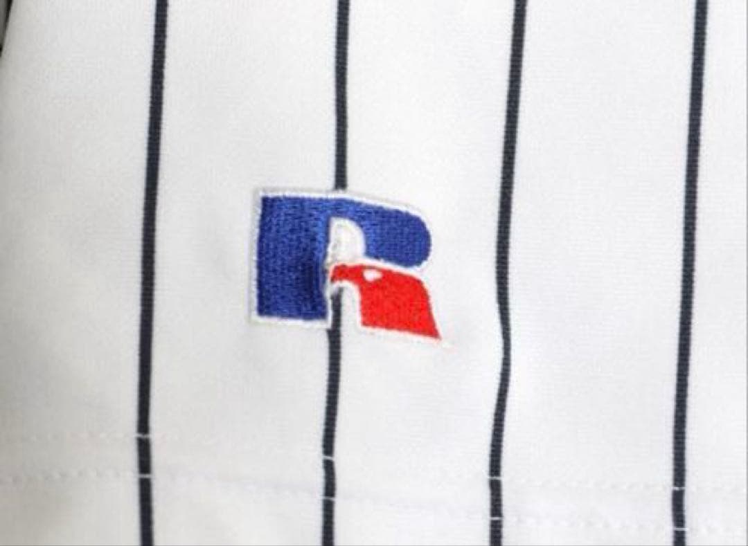 00sヤンキース ベースボール シャツ オールド MLB オフィシャル ラッセル