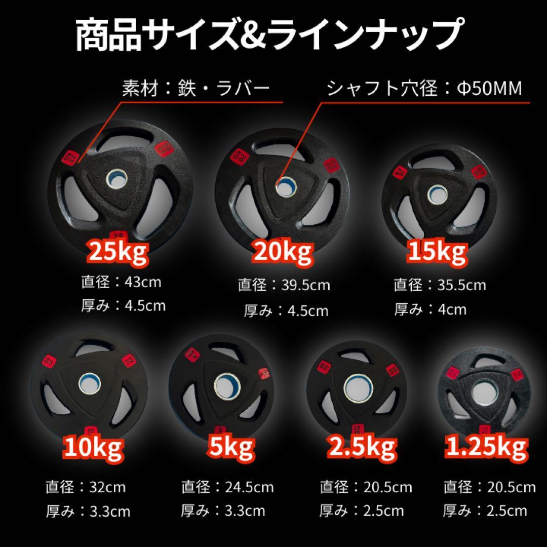 ★新品・送料無料★バーベルプレート計15kgセット オリンピックプレート ラバー