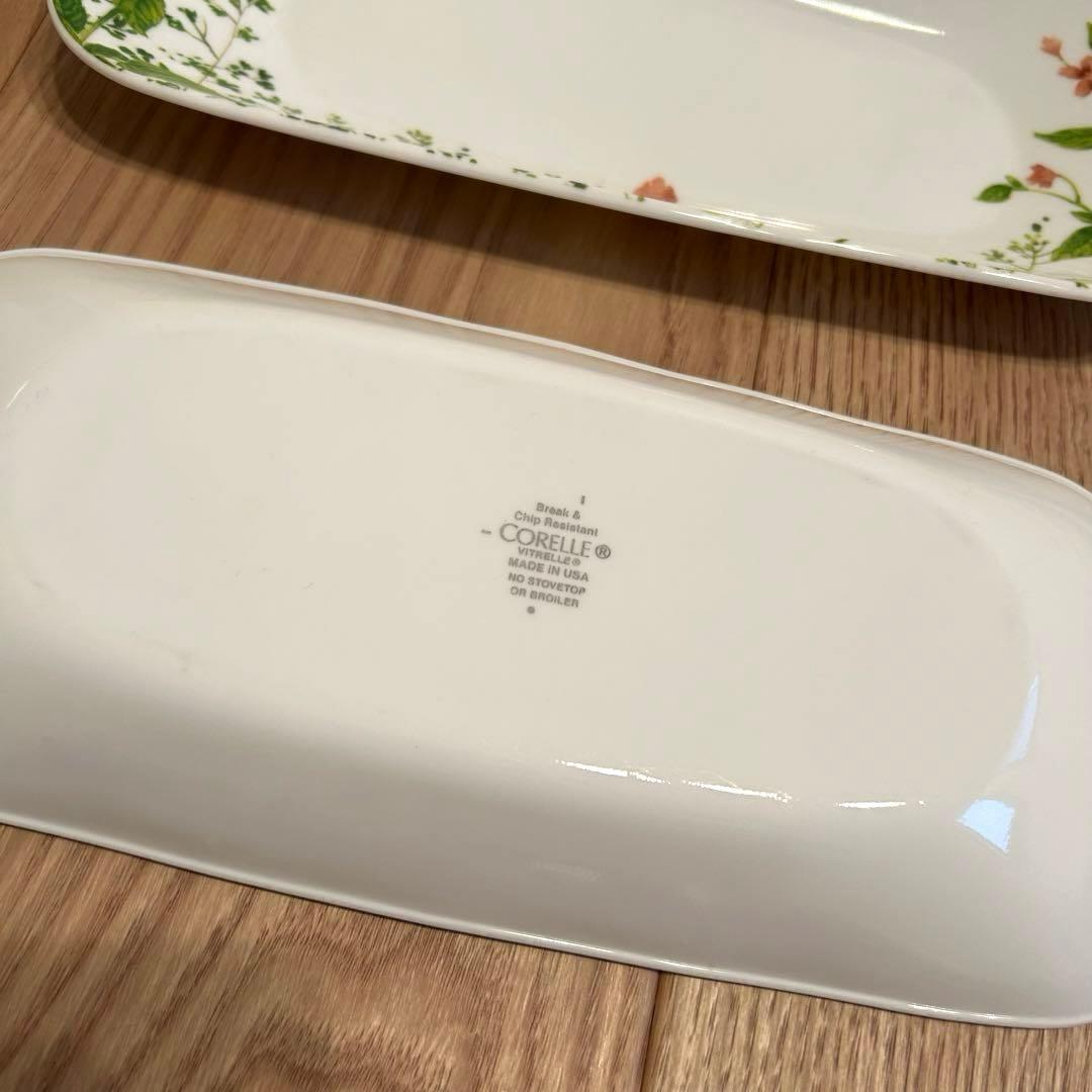 コレール　花柄陶器食器セット 6枚（長方形・丸型）　コレール　KORAIL