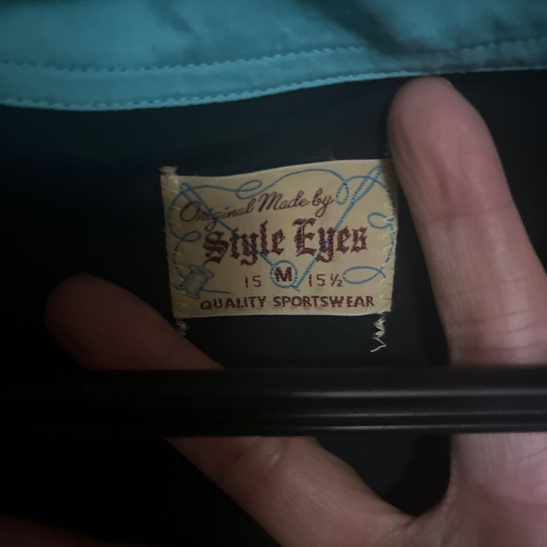 Miller ボウリングシャツ 黒 水色