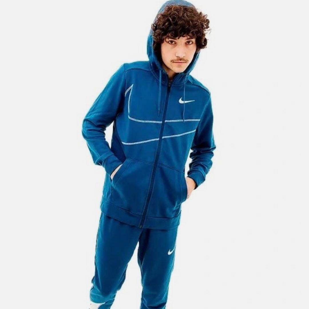【Lサイズ】NIKE ビッグスウッシュ セットアップ スウェット上下 青 ブルー