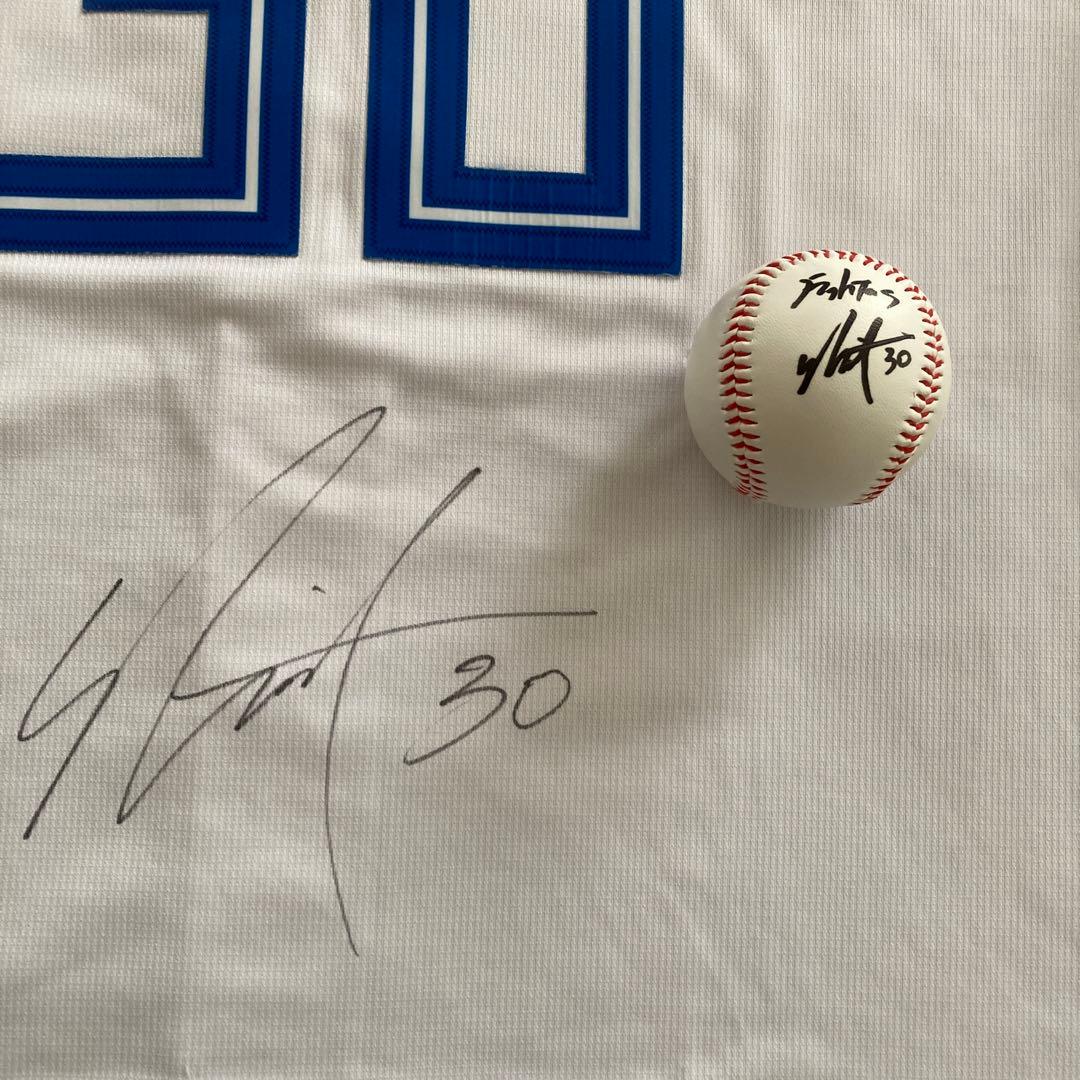 #30郡司 裕也　日本ハムファイターズ 直筆サイン入 レプリカ ユニフォーム L