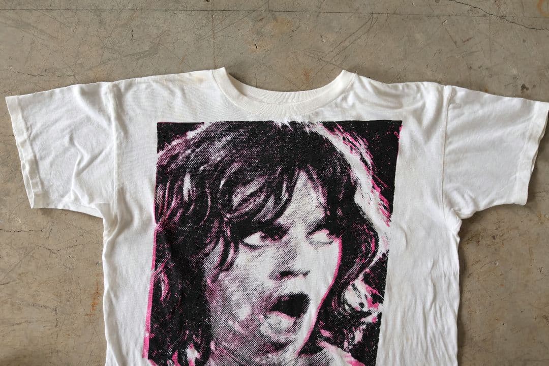 希少 ヴィンテージ ローリングストーンズ ミックジャガー フェイス 顔Tシャツ白
