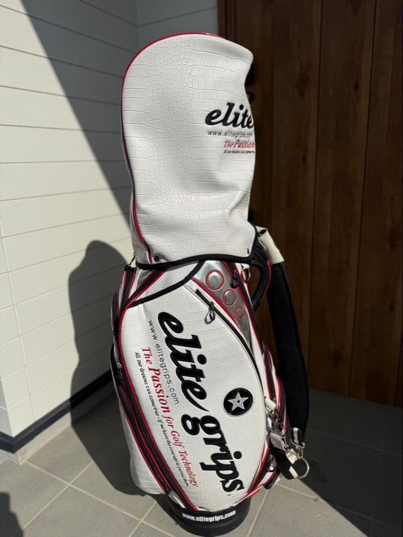 elite grips キャディバッグ ホワイト・レッド・ブラック　希少　レア