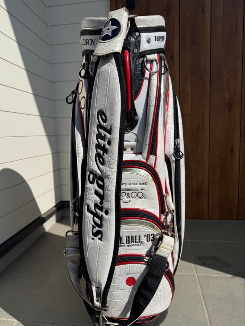elite grips キャディバッグ ホワイト・レッド・ブラック　希少　レア