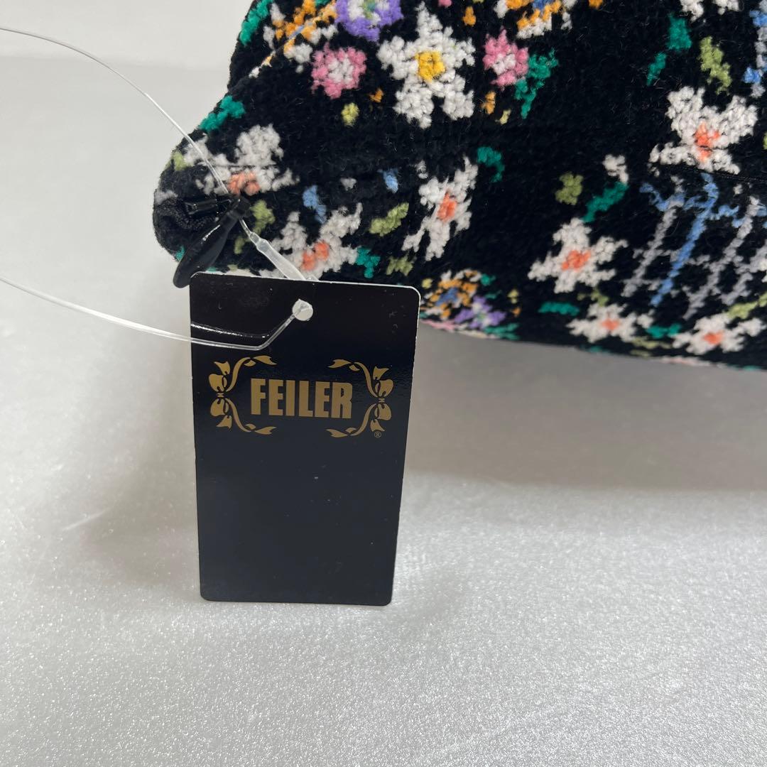 FEILER 花柄クッション 黒
