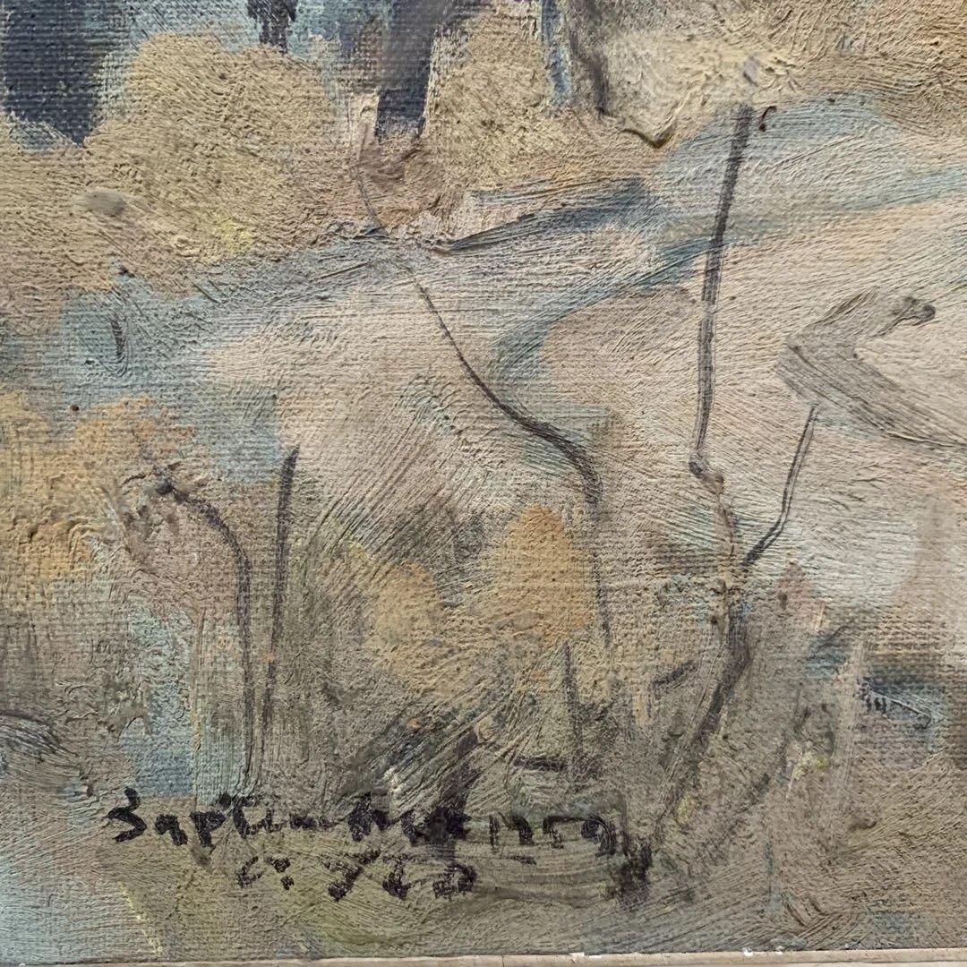 風景画 油彩 木々と小道
