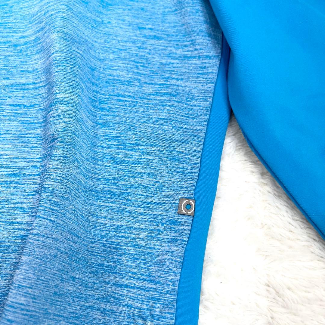 【PING】 メンズ ハーフジップ ロングスリーブシャツ スカイブルー L
