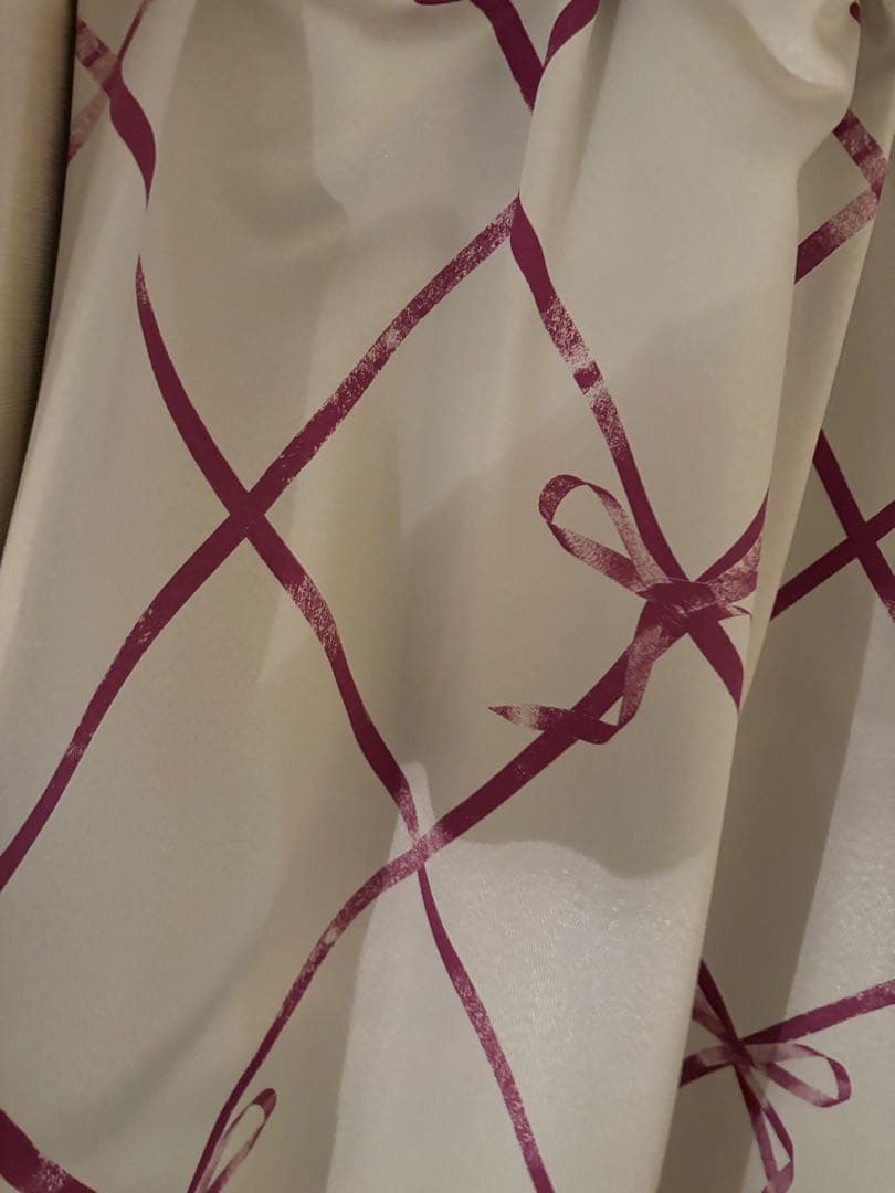 francfranc フランフランドレープカーテン リボンチェック2枚✖️2SET
