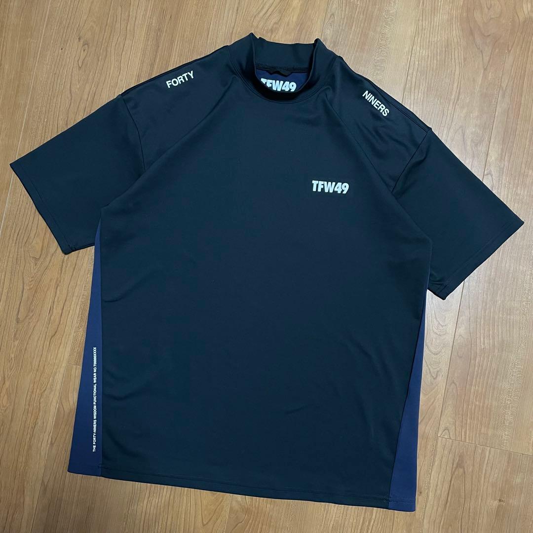 TFW49 モックネック　Tシャツ　ブラック　ネイビー　L ゴルフ
