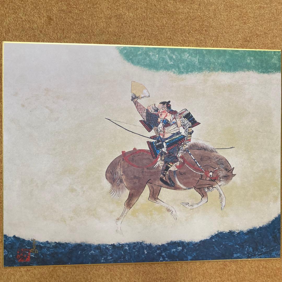 前田青邨　大型色紙5枚セット須磨、梅日和、￼連雀、牡丹、貝+ハードケース 解説文