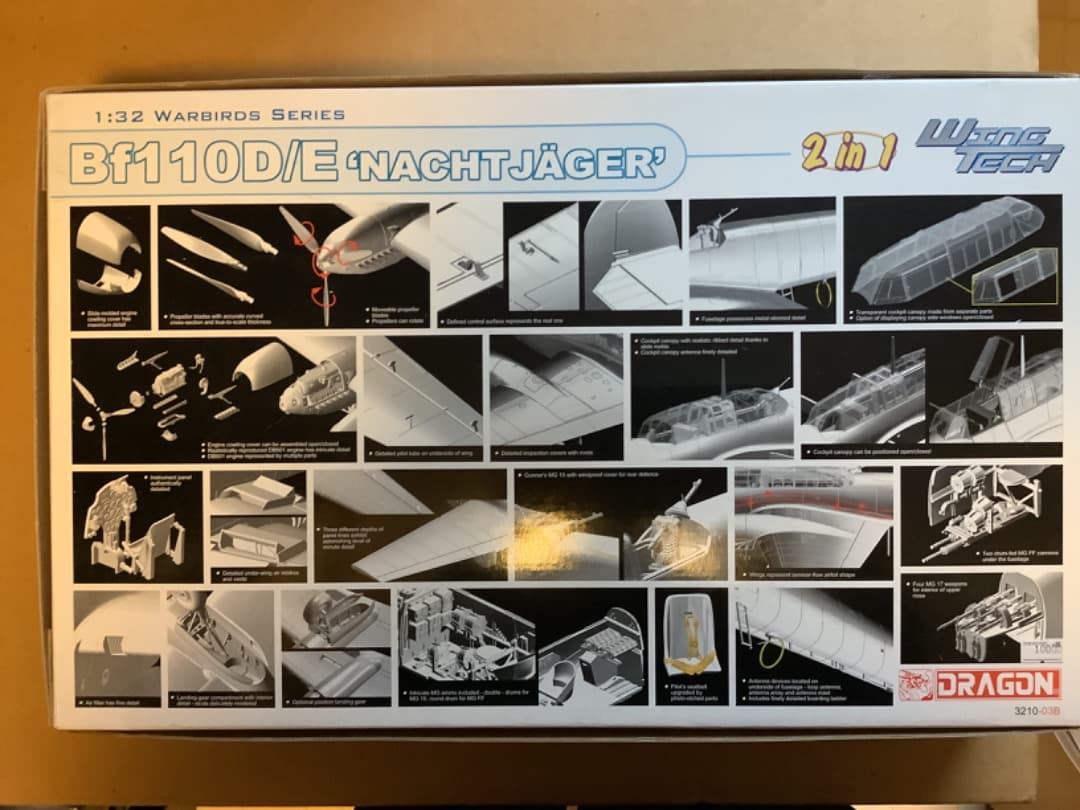 ドラゴン　Bf110　D/E　1/32　DタイプとEタイプの選択　箱褪色あり
