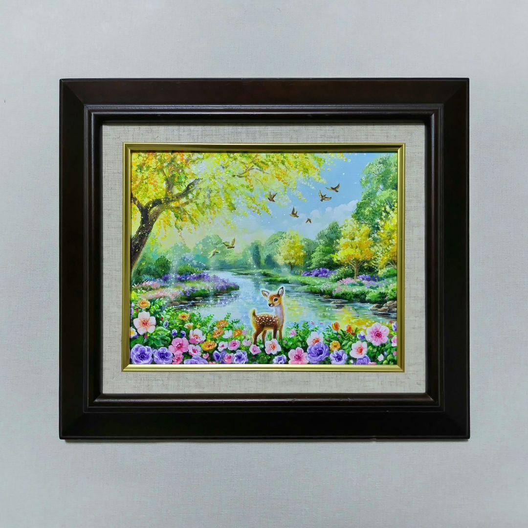 【ミモザ満開】アクリル画 F3 風景画 絵画