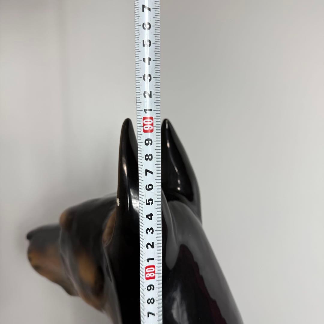 大型　ドーベルマン オブジェ　 置物 犬 陶器　ビンテージ　成犬