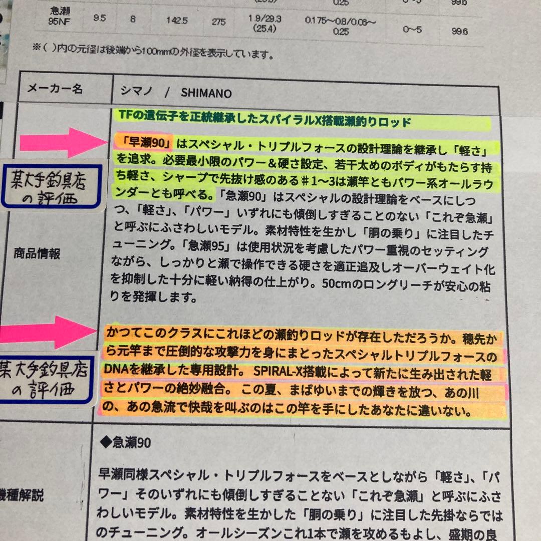 シマノ先掛（さきがけ）TF早瀬（2.75）90NF ❤️自重235g軽量‼️