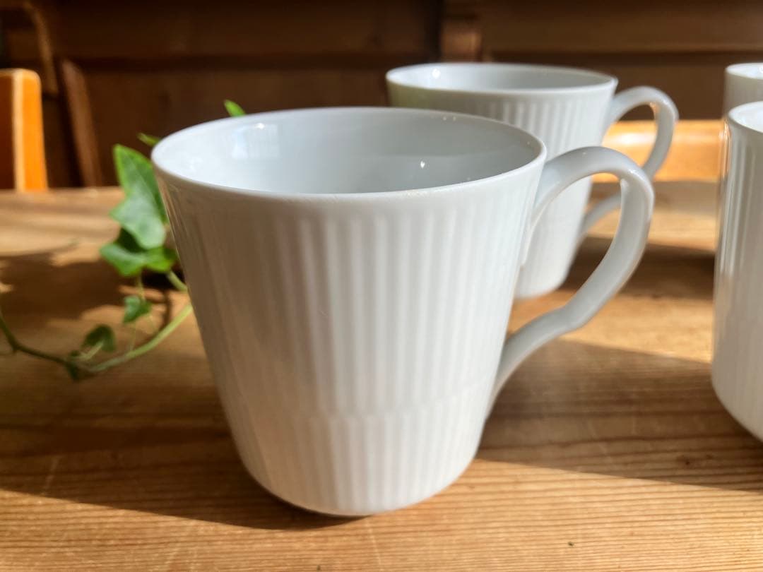ロイヤルコペンハーゲン　ホワイトフルーテッド　マグカップ280ml×4