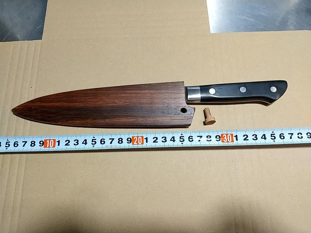 ◆牛刀用の鞘（さや）　縞黒檀　刃渡り20㎝まで　未使用品