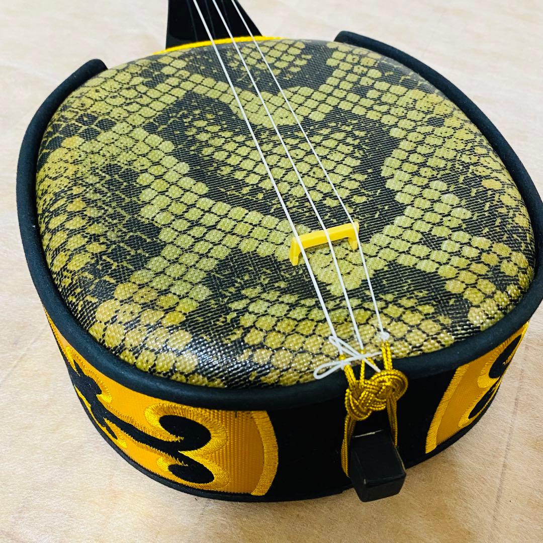 極美品✨沖縄 三線 特上 人工皮革 蛇柄 三味線