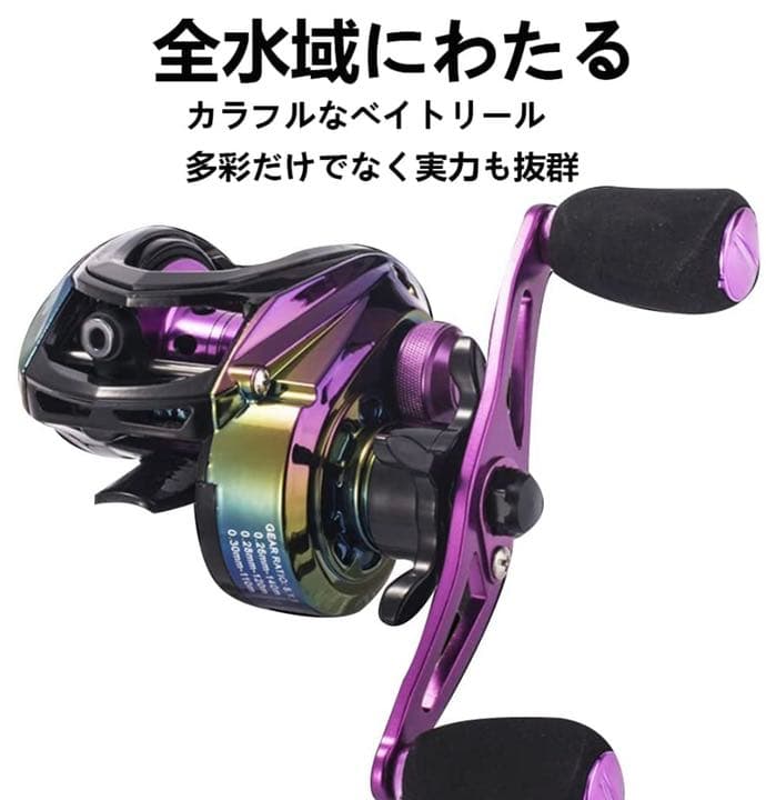 ベイトリール 釣りリール 8.1:1ギア比 19+1BBドラグ力8kg超スムーズ