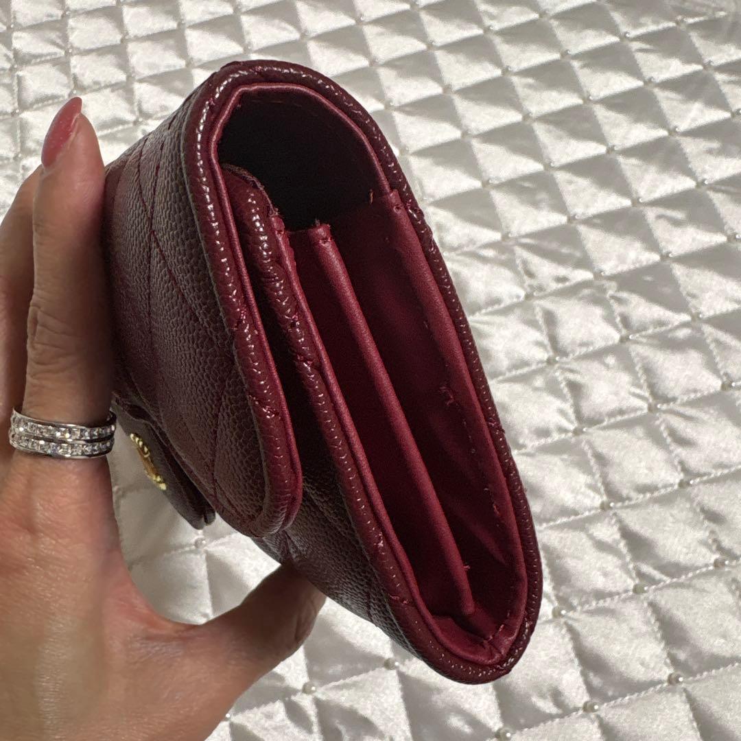 CHANEL ノベルティ ウォレット 長財布 バーガンディ×ゴールド金具 未使用