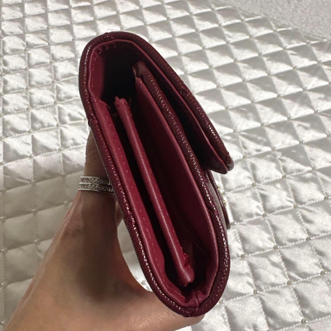 CHANEL ノベルティ ウォレット 長財布 バーガンディ×ゴールド金具 未使用