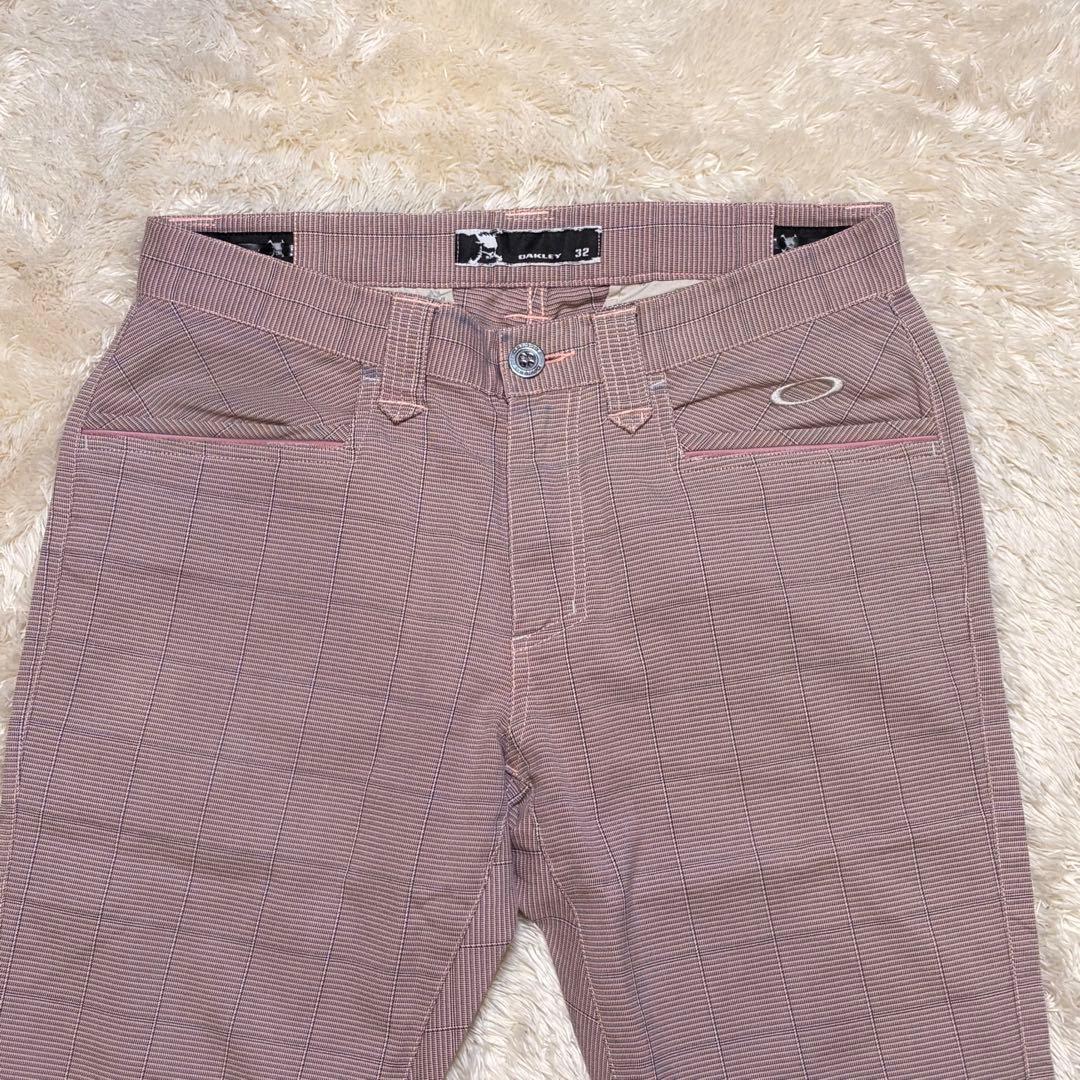 【希少】00s OAKLEY スカルロゴ 立体裁断 ゴルフ パンツ y2k 32