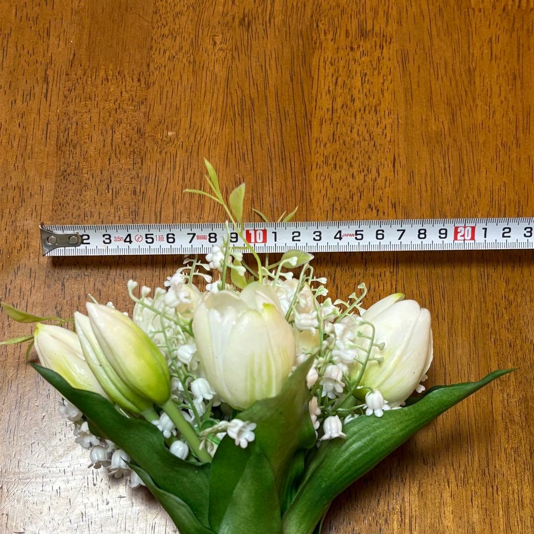 チューリップ　スズラン　プリザードフラワー　ブーケ　ウェディング　結婚式　白