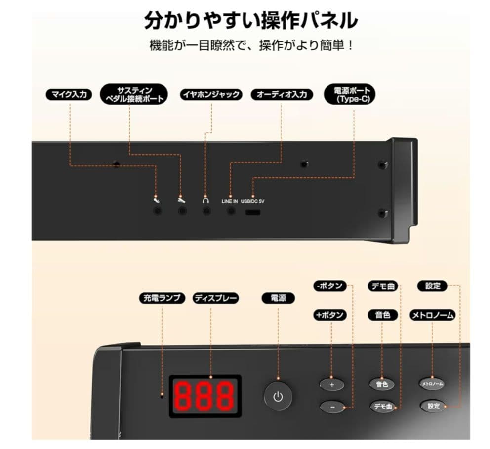 YOPIN 電子ピアノ 88鍵 Bluetooth 5.0
