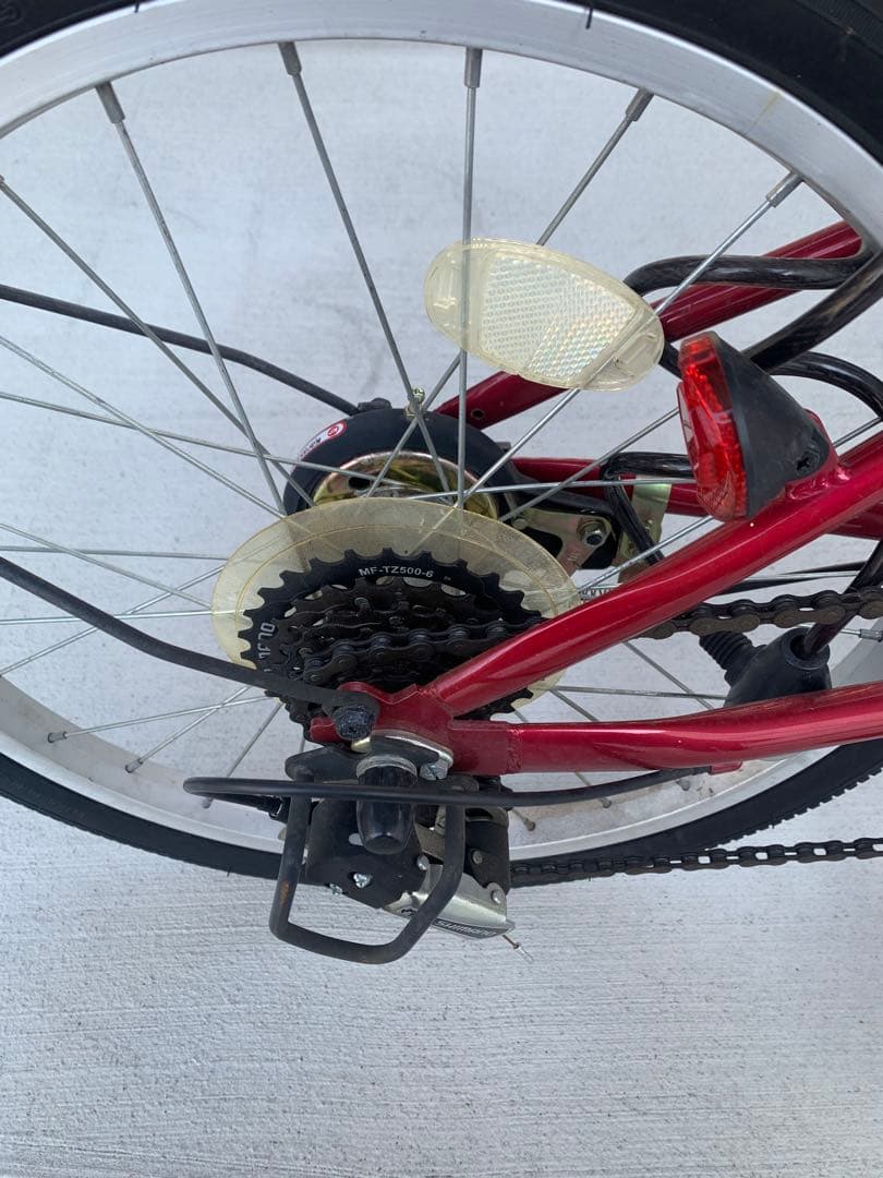 20インチ　折りたたみ自転車本体　赤　アイジュサイクル　スリーストーン