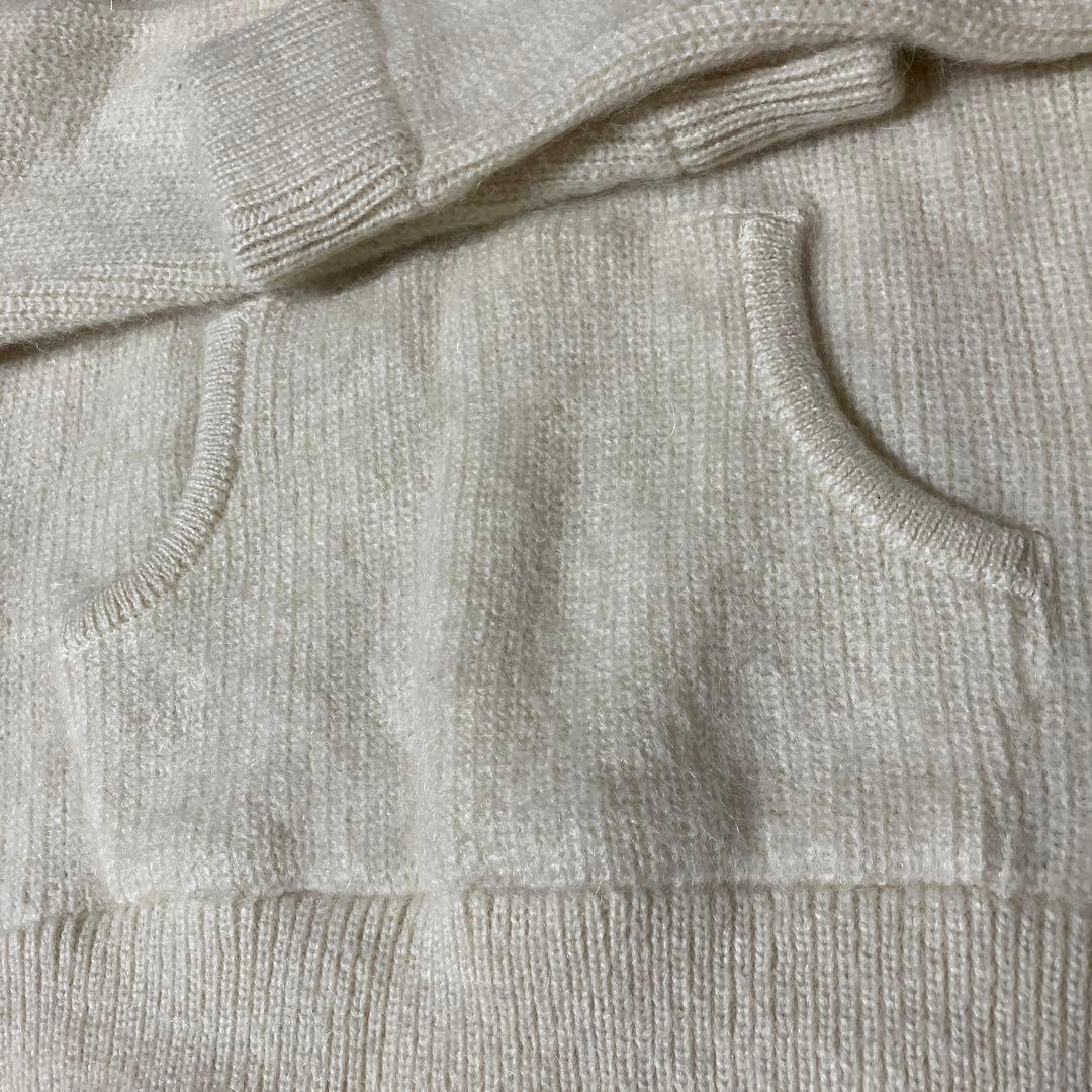 SANDREWS ホワイト ジップアップセーター M