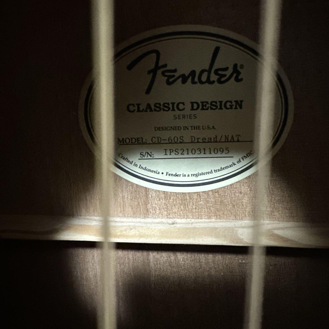 美品　Fender アコースティックギター ギター CD-60S