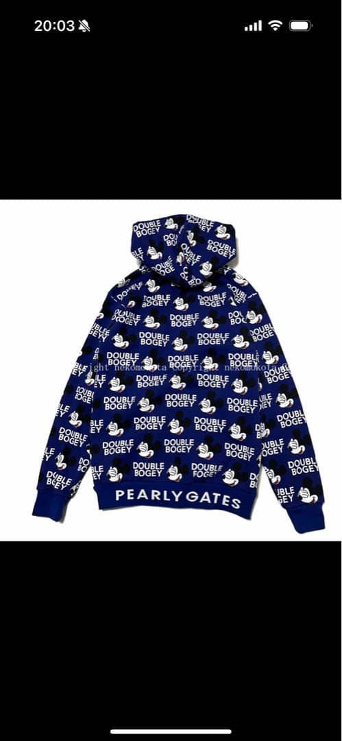 PEARLY GATES Disney ダブルボギー フード付きスウェット
