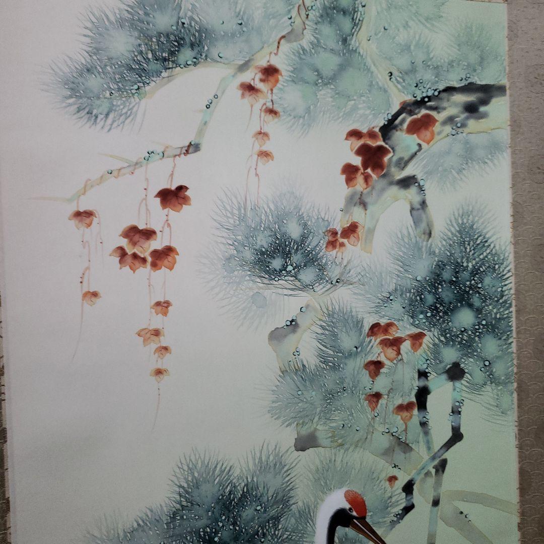 蔵出し特価　松田香邦画伯　日本画 185×60cm　絹本　桐箱箱書き有ります