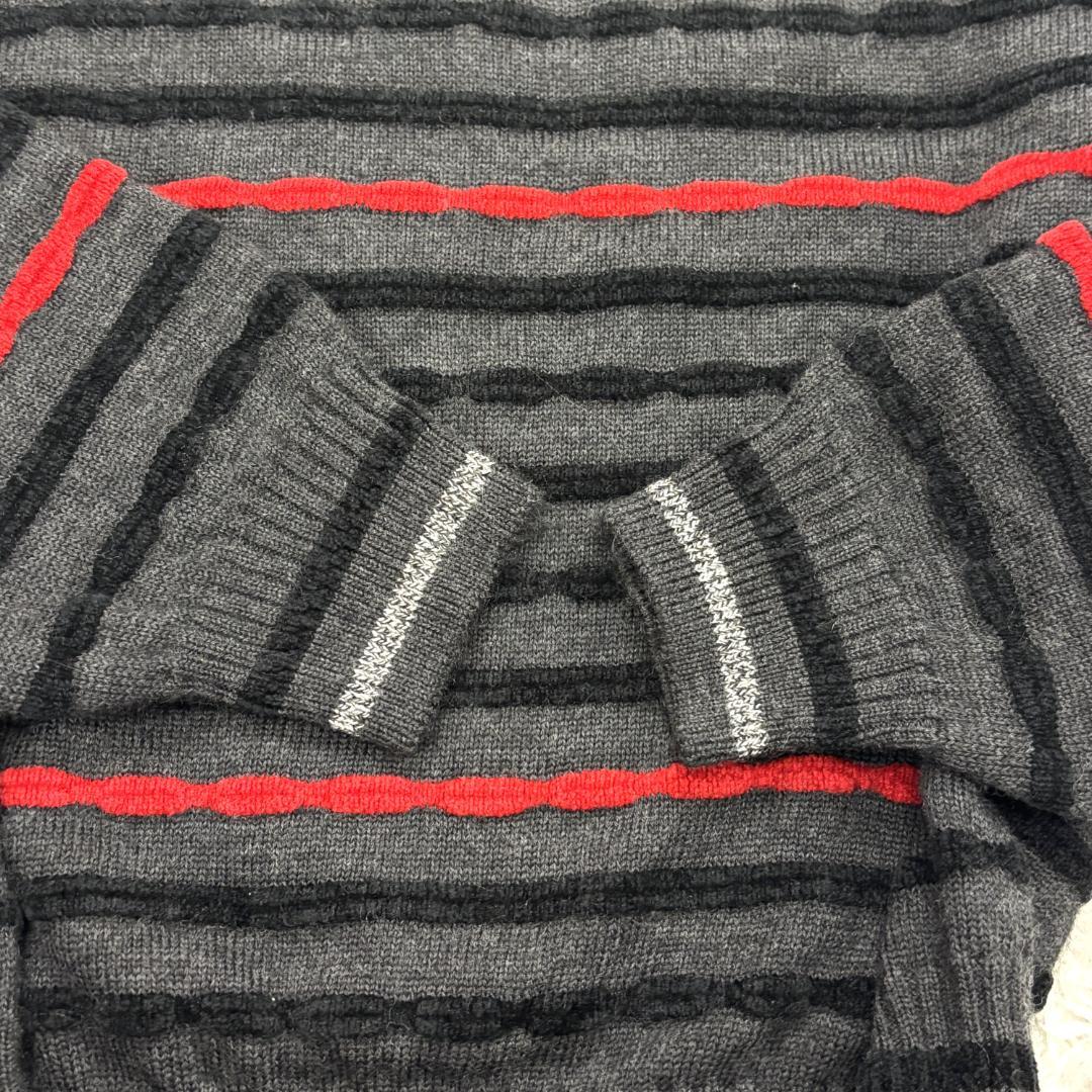 ハーディエイミスポーツ　ハーフジップ　ニット　L　刺繍　ボーダー　ゴルフ