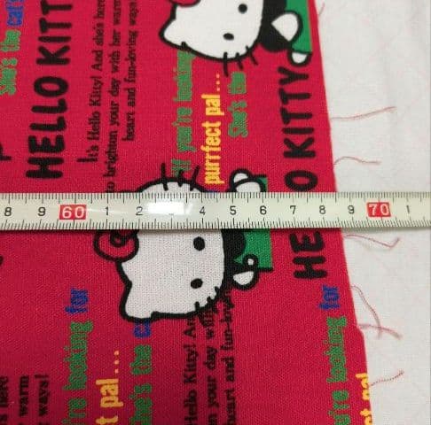 本日限定値引☆キティ 1989年 平成 サンリオレトロ ハギレ耳あり オックス地