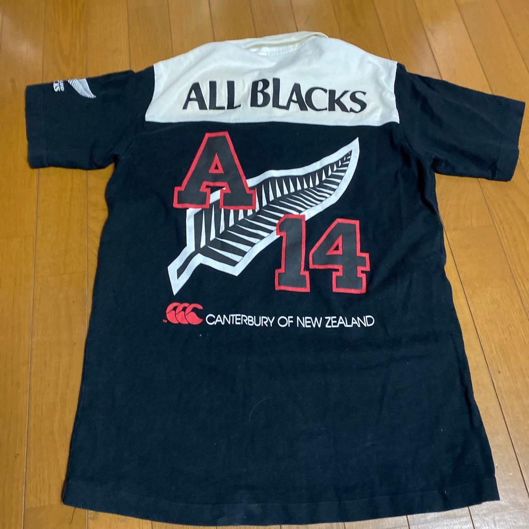 超希少　カンタベリー 刺繍 オールブラックス ポロシャツ ラガシャツ L 90s