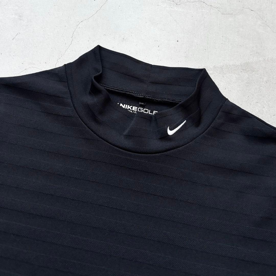 【極美品】NIKE GOLF ナイキゴルフ ロゴ刺繍 モックネック半袖シャツ M