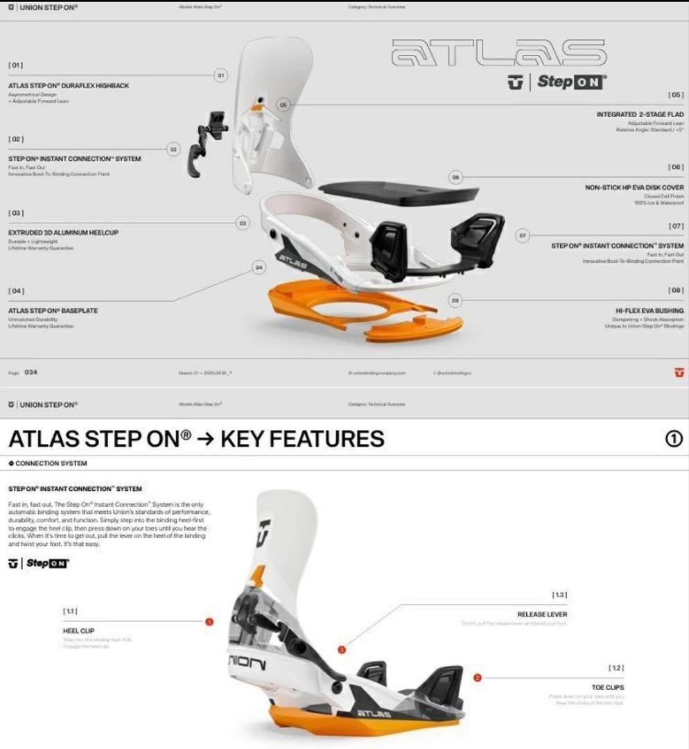 union Atlas Step On® ビンディング オレンジ Mステップオン