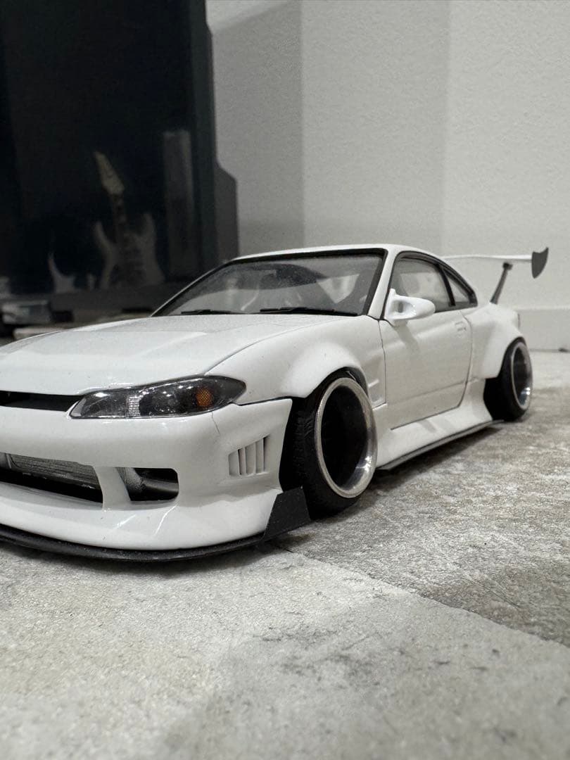S15シルビア プラモデル完成品 オリジン(雷神)エアロ BCLウィング 深リム