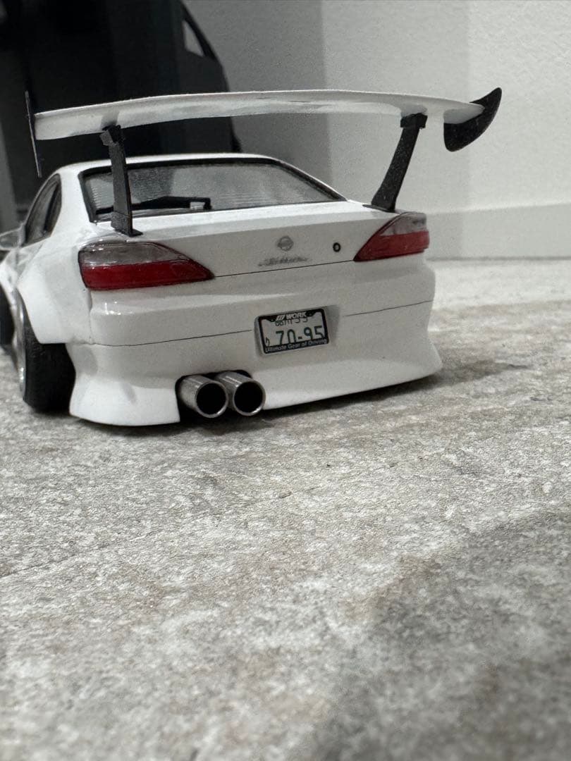 S15シルビア プラモデル完成品 オリジン(雷神)エアロ BCLウィング 深リム