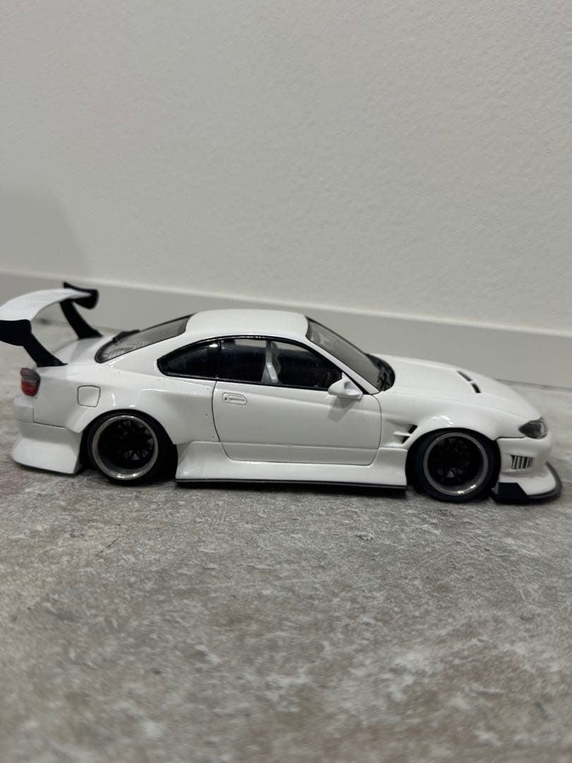 S15シルビア プラモデル完成品 オリジン(雷神)エアロ BCLウィング 深リム