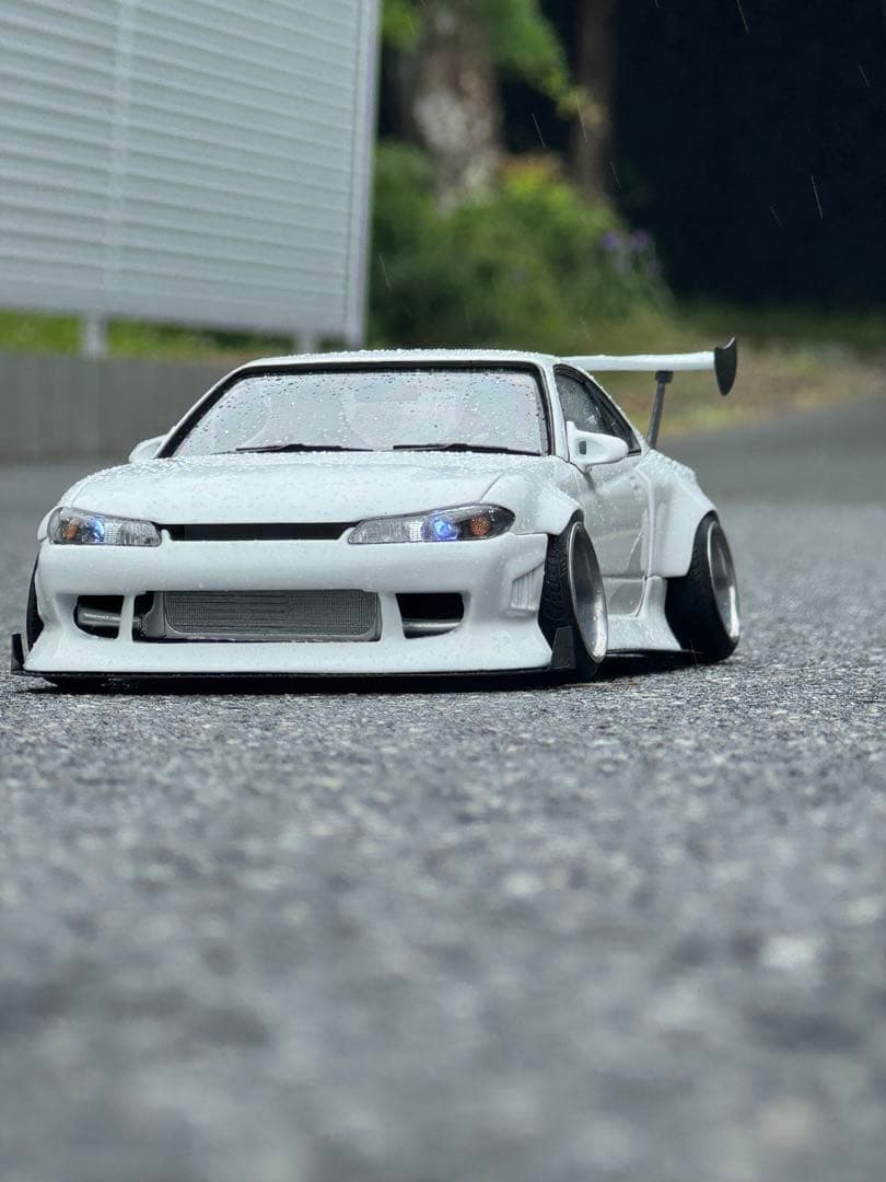 S15シルビア プラモデル完成品 オリジン(雷神)エアロ BCLウィング 深リム