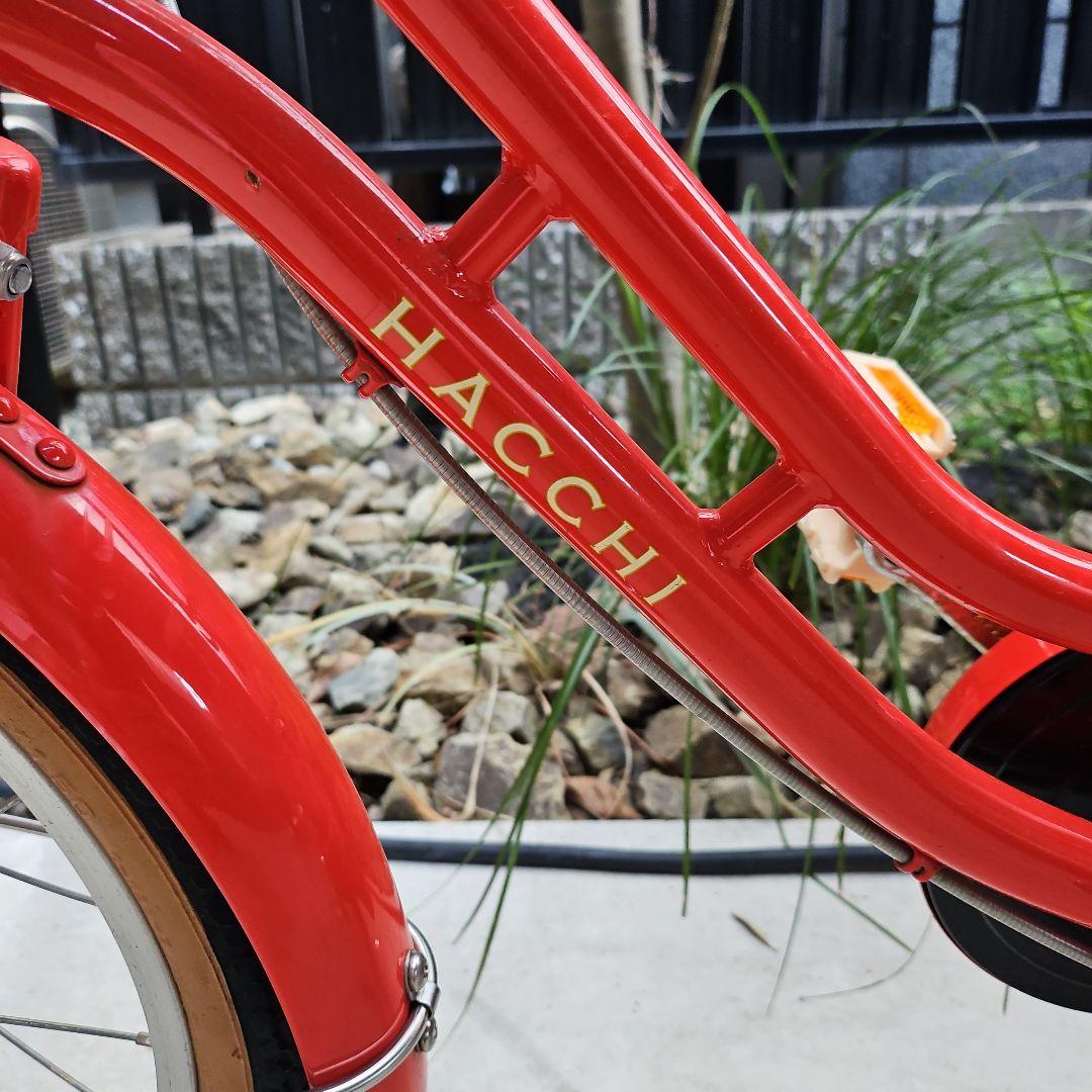 【大阪市内無料配送】【引取限定】HACCHI 子供用自転車 レッド バスケット