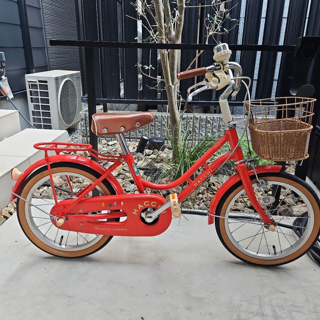【大阪市内無料配送】【引取限定】HACCHI 子供用自転車 レッド バスケット