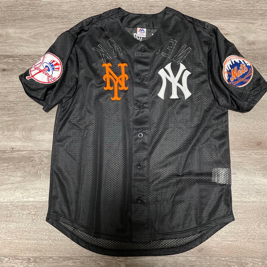 極美品Majestic MLB NY SUBWAY SERIES Jersey黒