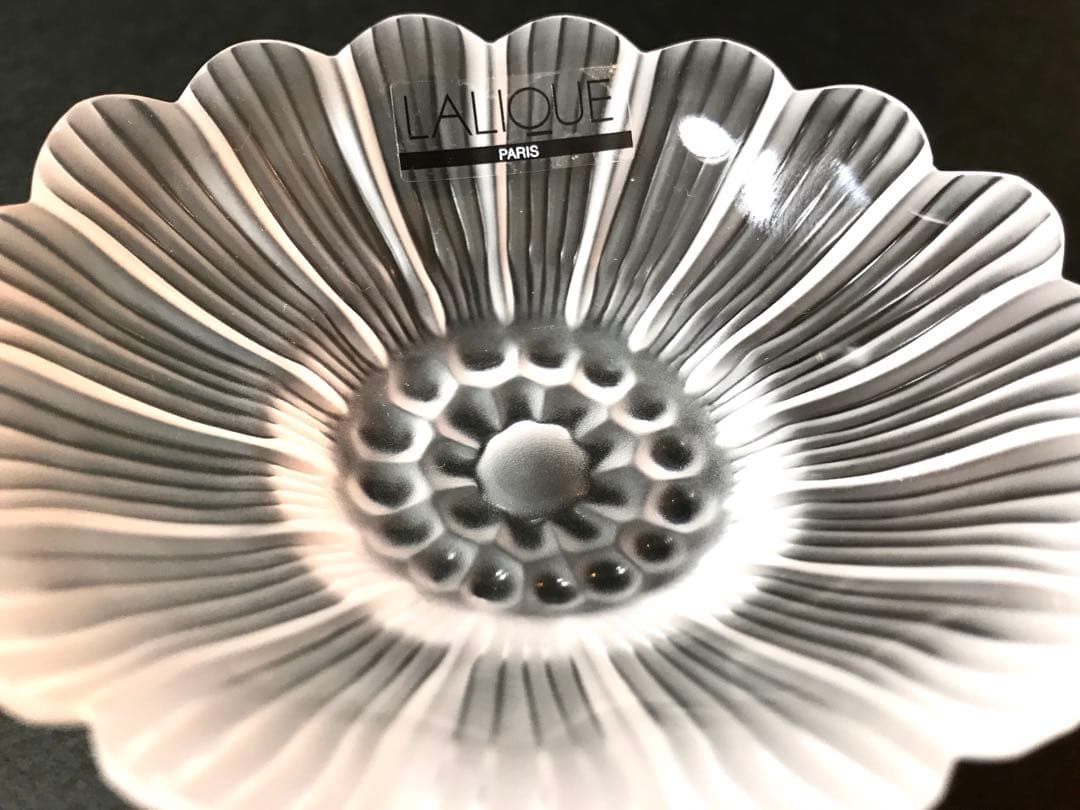 値下げ❗️新品・未使用❗️LALIQUE ラリック　フロステッド フラワー　小皿