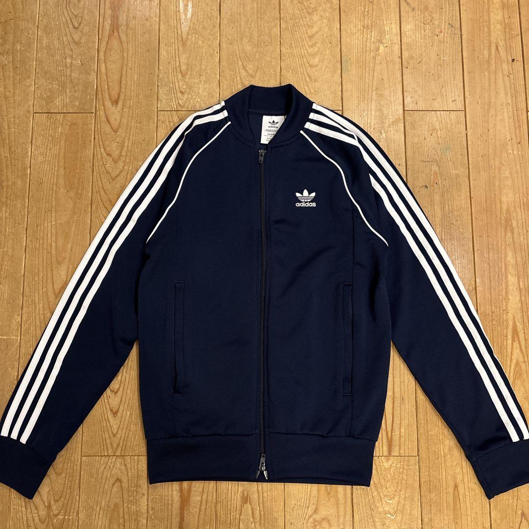 あおadidas トラックジャケット　クラシック　ジャージ　Sサイズ