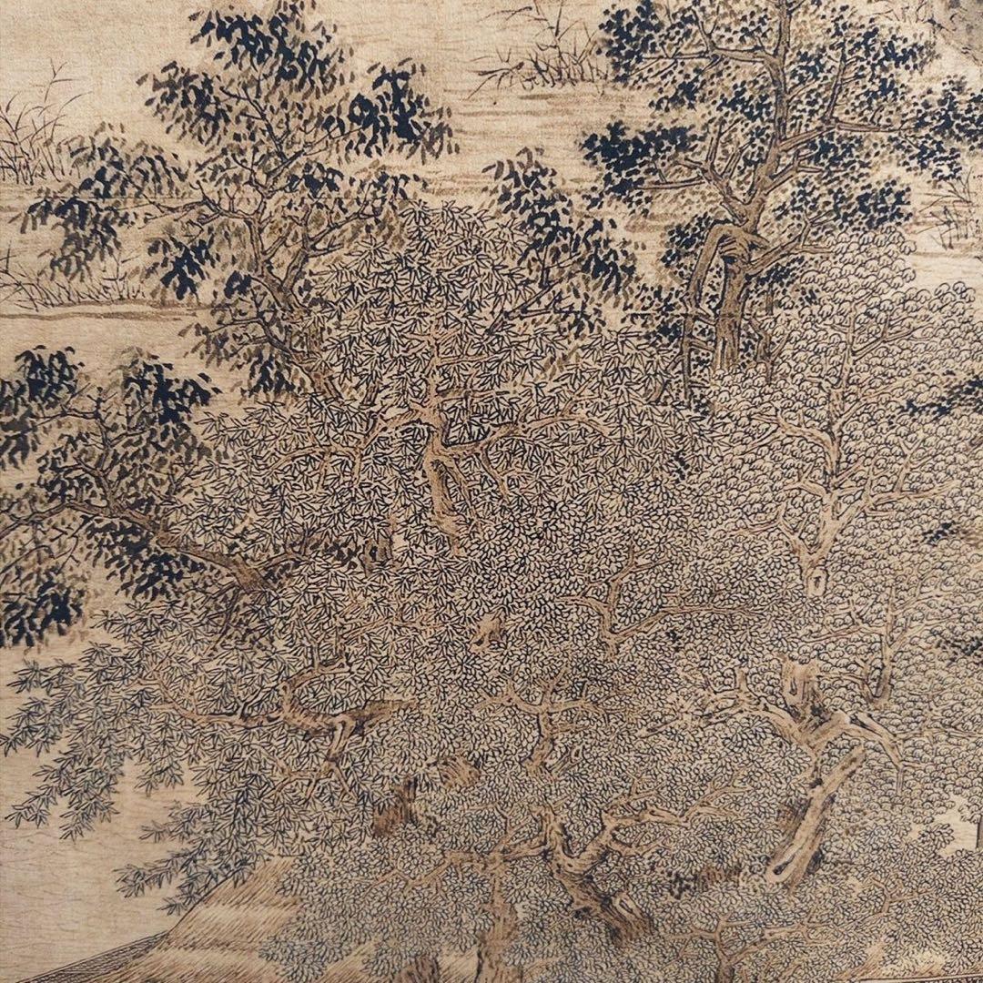 仇英 渔笛图 中国画 掛け軸 水墨画 和室 玄関 茶室 壁掛け 美術品