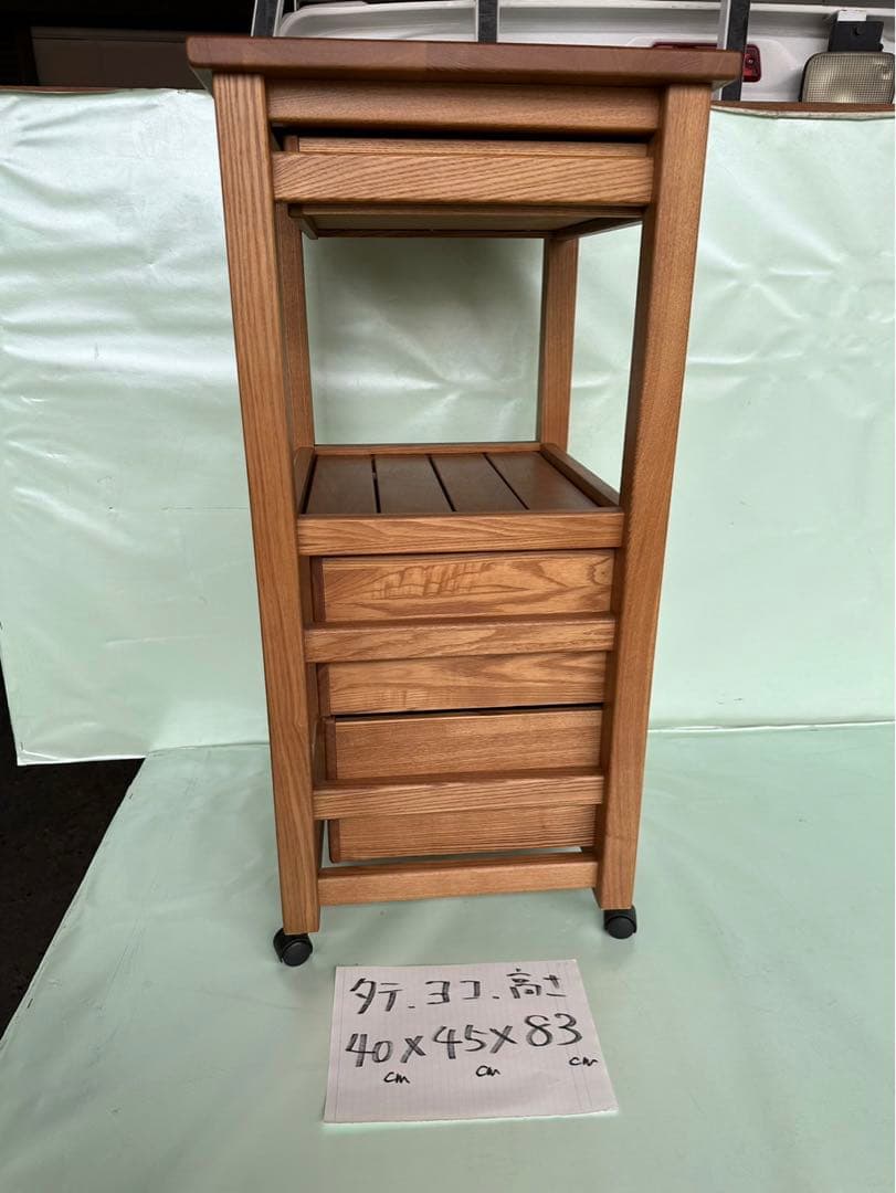 昭和レトロ　木製キャビネット 40x45x83 cm