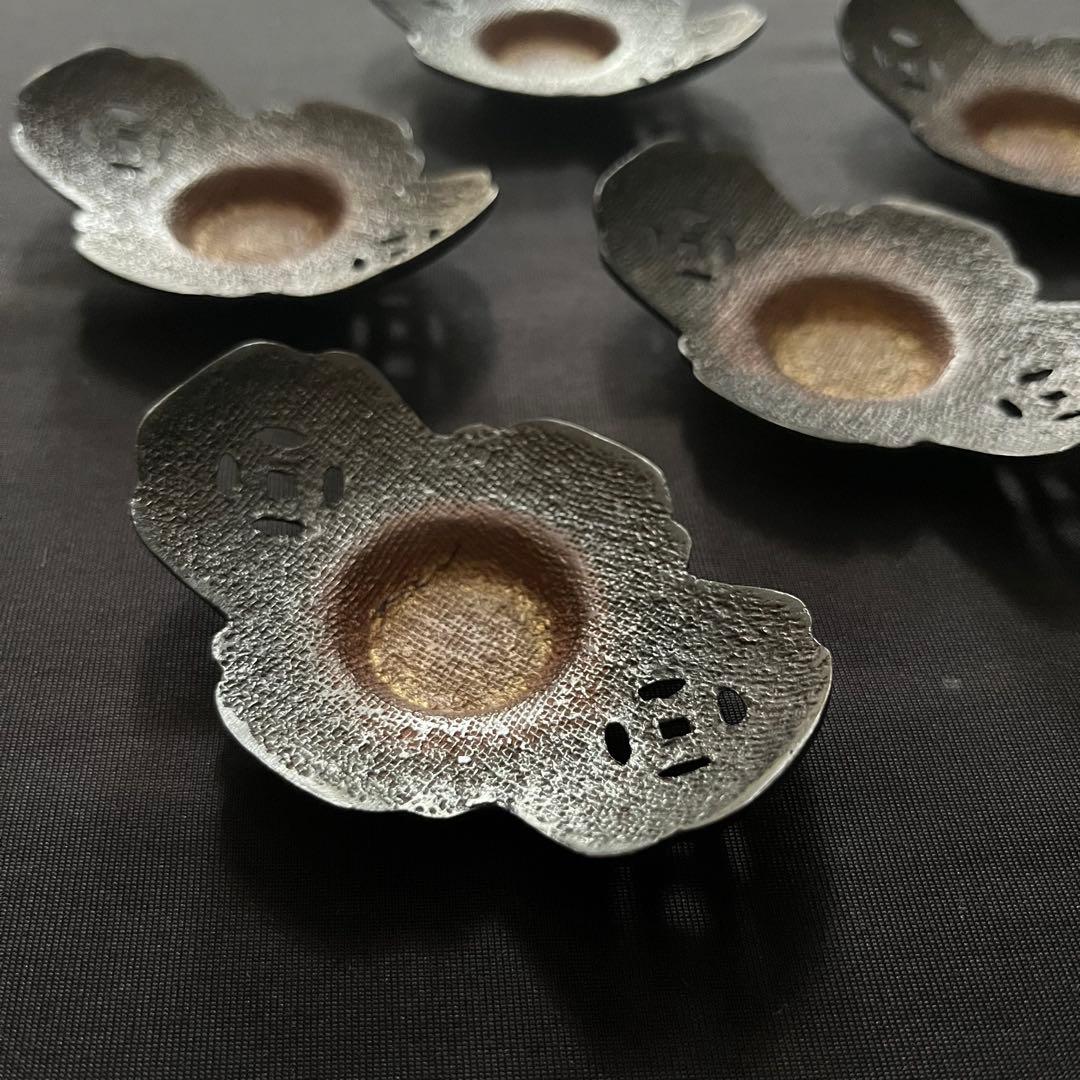 銅製茶托　骨董品　年代不明